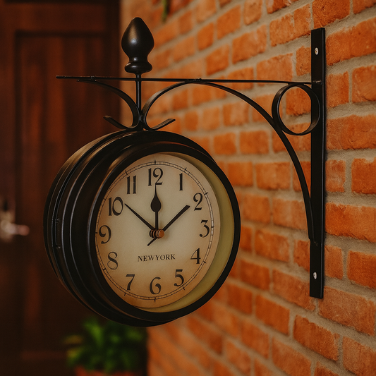 Horloge Murale Double Face Rétro