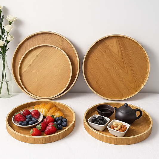 Plateau Rond Japonais en Bois
