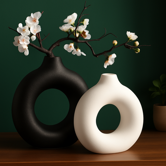 Vase Minimaliste en Forme de Beignet