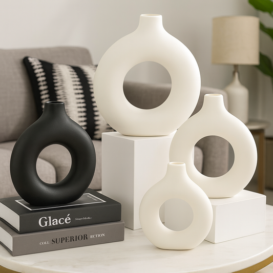Vase Minimaliste en Forme de Beignet